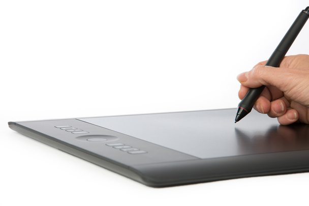 Bir kalem ile Grafik Tablet - Fotoğraf, Görsel