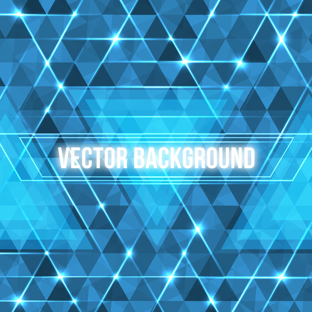 Abstract geometric background with glowing triangles. - Vector, Image