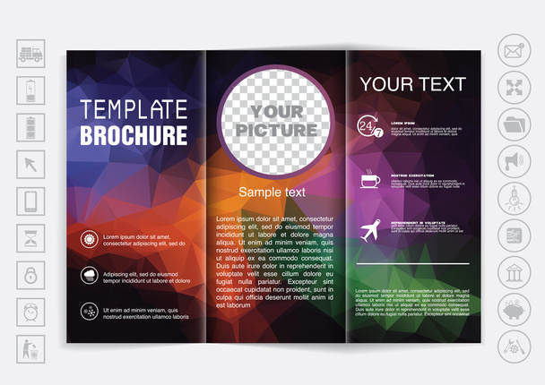 Brochure  design template background - Vecteur, image
