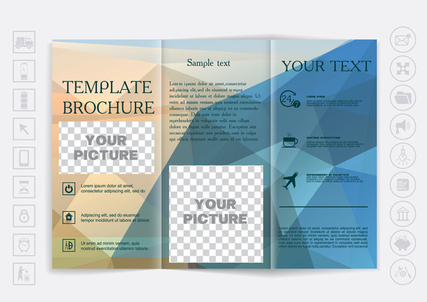 Brochure  design template background - Vector, imagen