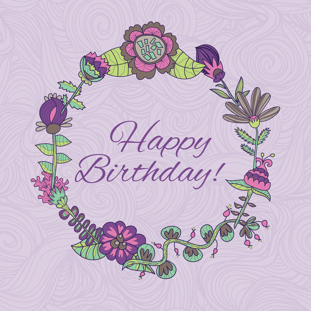 Happy birthday greeting card. - Vector, Imagen