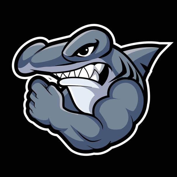 Kreslený maskot žraloka. Vektorový clip art ilustrace - Vektor, obrázek