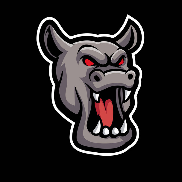cabeza rinoceronte mascota logo vector ilustración - Vector, Imagen