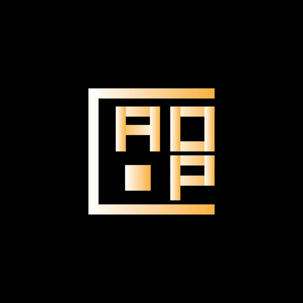AOP carta design vetor logotipo, AOP logotipo simples e moderno. AOP design alfabeto luxuoso   - Vetor, Imagem
