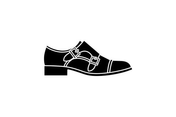 Brown Monk Strap Boty Boty a obuv Flat Color Icon set izolované na bílém pozadí ploché barevné vektorové ilustrace Pixel perfektní - Vektor, obrázek
