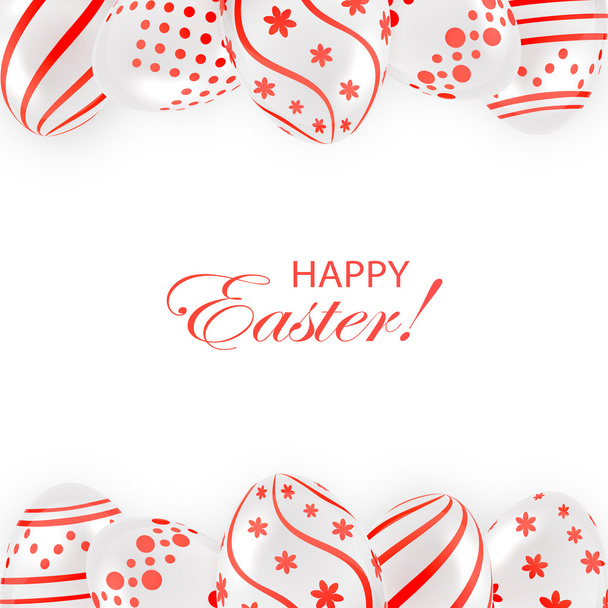 Easter eggs with red pattern - Vetor, Imagem
