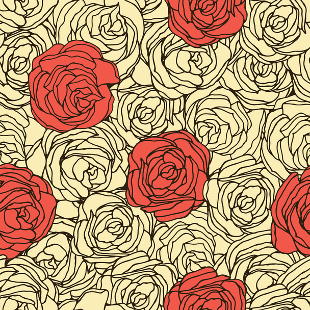 Seamless floral pattern in retro style - Vektor, Bild