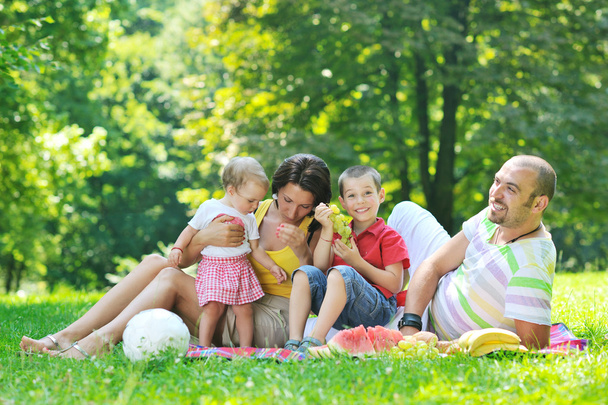 feliz jovem casal com seus filhos se divertir no parque
 - Foto, Imagem