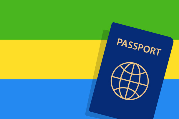 Passaporte Gabão. Gabão Bandeira fundo Vector - Vetor, Imagem