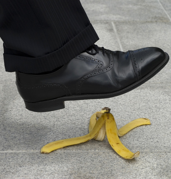 Επιχειρηματίας μπανάνα ατύχημα - Φωτογραφία, εικόνα