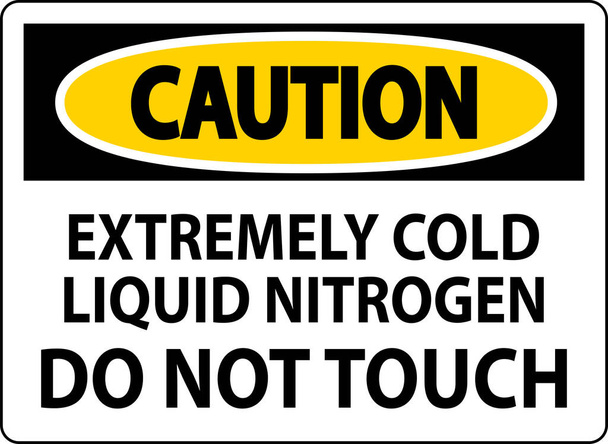 Segno di cautela Azoto liquido estremamente freddo Non toccare - Vettoriali, immagini