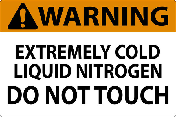 Segnale di avvertimento Azoto liquido estremamente freddo Non toccare - Vettoriali, immagini