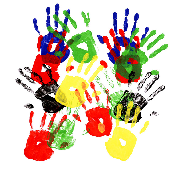 Empreintes de main multicolore
 - Photo, image