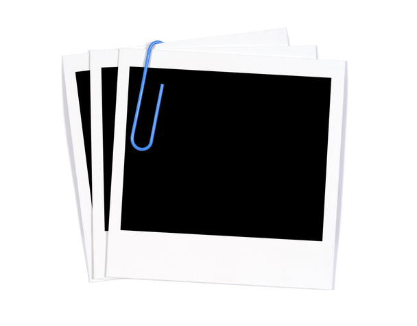 Polaroids met blauwe paperclip - Foto, afbeelding
