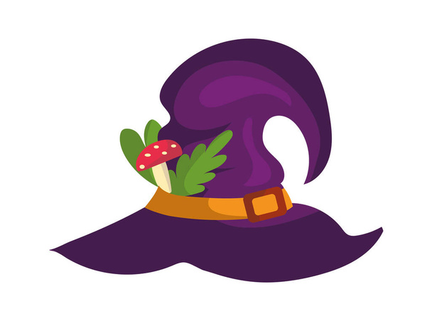 halloween bruxa chapéu ilustração isolado - Vetor, Imagem