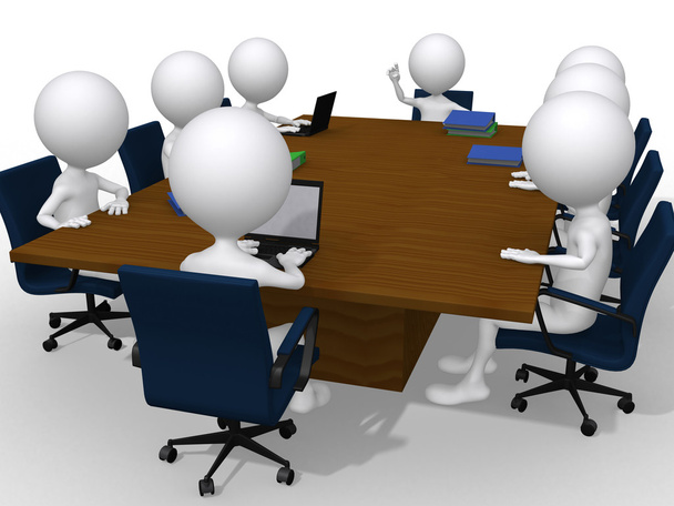 3d group discussion on a business meeting in a modern office - Photo, Image