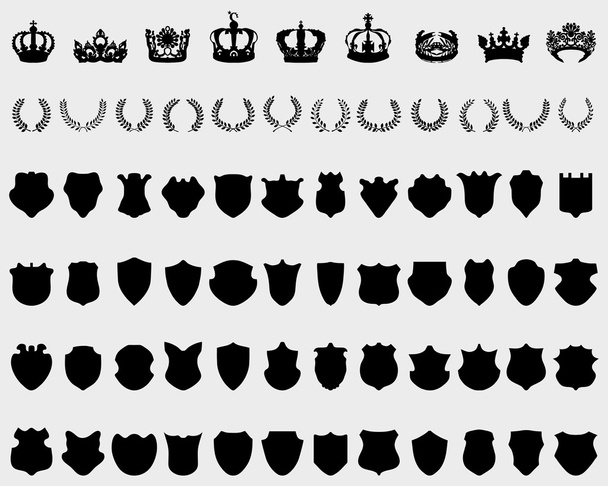 Coronas, escudos y coronas de laurel
 - Vector, imagen