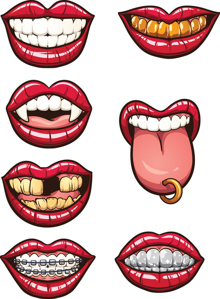 bocas de dibujos animados - Vector, imagen