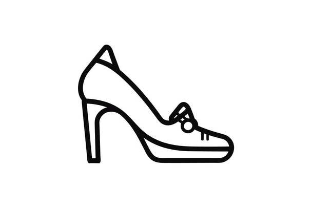 Yürüyüşçü Çizmeleri Kadın Moda Ayakkabıları ve Düz Renk Simgesi Beyaz arka plan düz renk vektör resimleme mükemmel - Vektör, Görsel