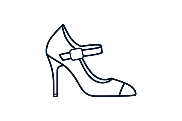 Pembe Buruşuk Çizmeli Kadın Ayakkabıları ve Düz Ayakkabı Simgesi Beyaz arka plan düz renk çizimi pikseli mükemmel - Vektör, Görsel