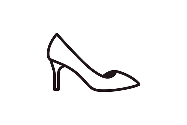 Heel Stiletto Vrouwen Schoenen en schoenen Flat Color Icon set geïsoleerd op witte achtergrond platte kleur vector illustratie Pixel perfect - Vector, afbeelding