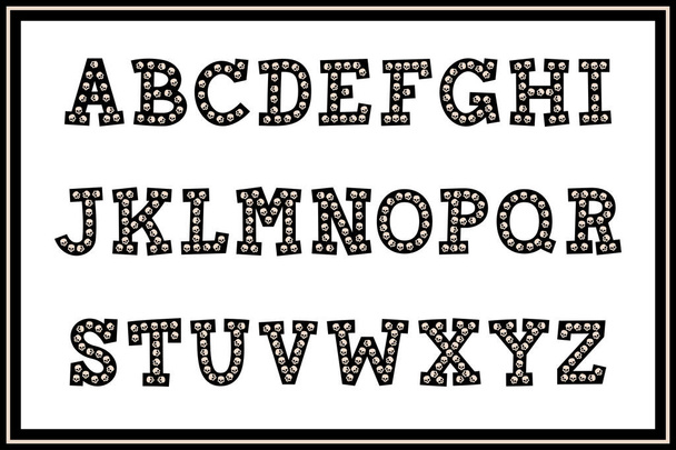 Colección versátil de letras del alfabeto del cráneo para varios usos - Vector, Imagen