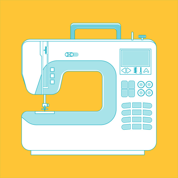 object sewing machine. line design - Wektor, obraz