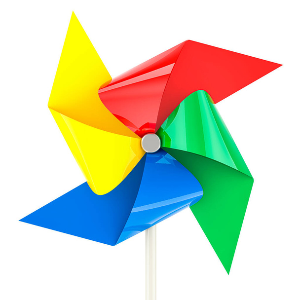 Větrník, Větrník, Páčidlo. 3D vykreslování izolované na bílém pozadí   - Fotografie, Obrázek