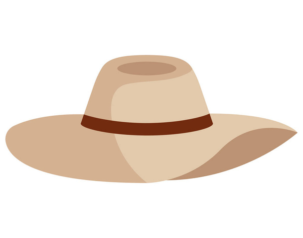 toeristische hoed accessoire illustratie geïsoleerd - Vector, afbeelding