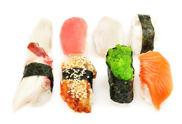 Sushi set isolated on white - Foto, Imagem