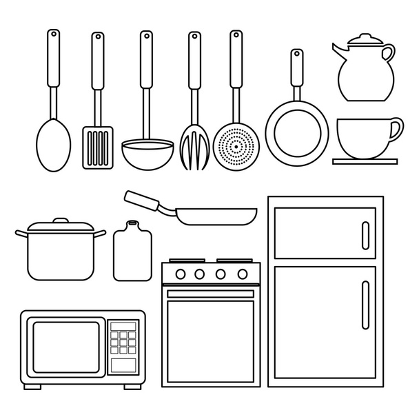 Diseño de cocina, ilustración vectorial
. - Vector, Imagen