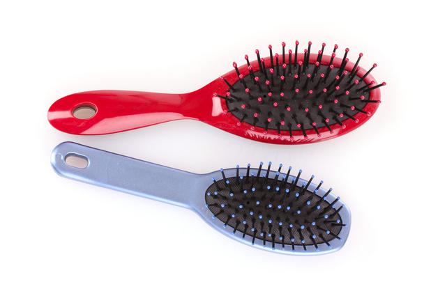 Different types of hairbrushes isolated on white - Fotografie, Obrázek
