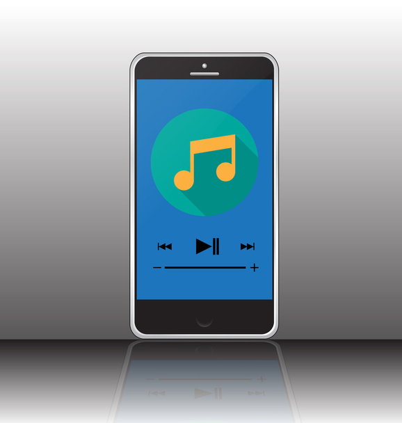 Mobile music player  application interface on the smart phone sc - Vektori, kuva