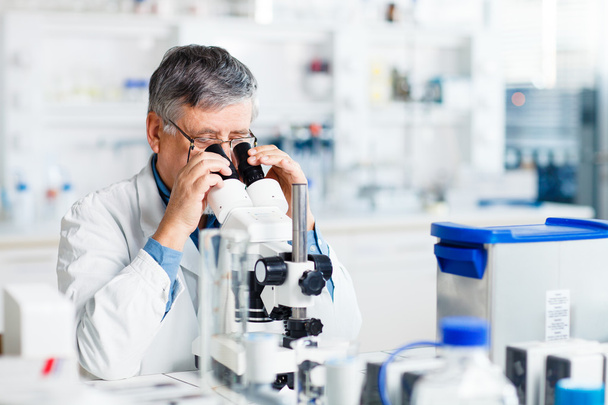 Senior male researcher carrying out scientific research in a lab - Valokuva, kuva