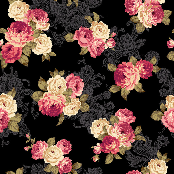 Pattern of rose, - Vektor, Bild
