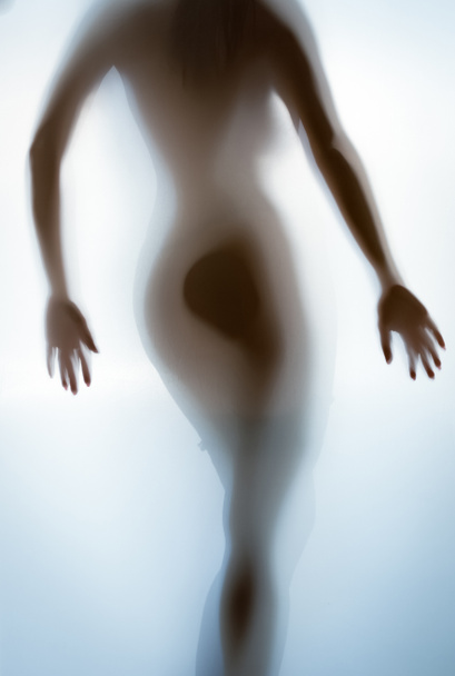 Silhouet foto van sexy vrouwelijke bodem en terug - Foto, afbeelding