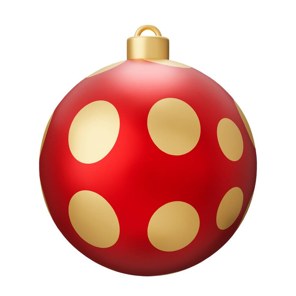 Christmas bauble ball. 3d render illustration isolated on white background. - Photo, Image