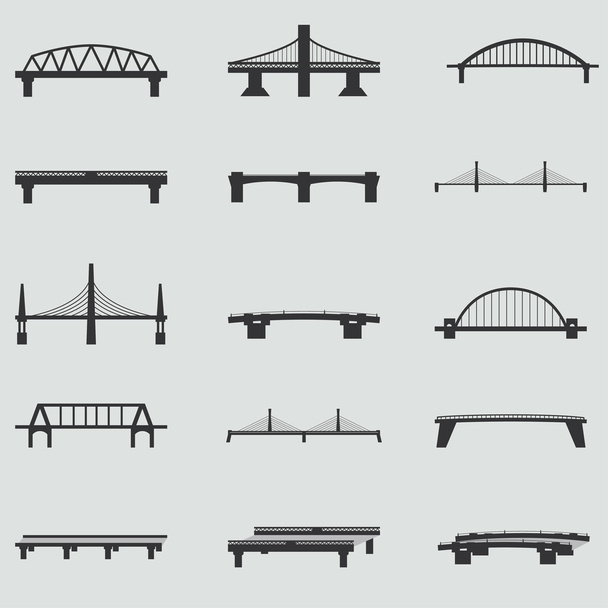 Conjunto de iconos de puente
. - Vector, Imagen