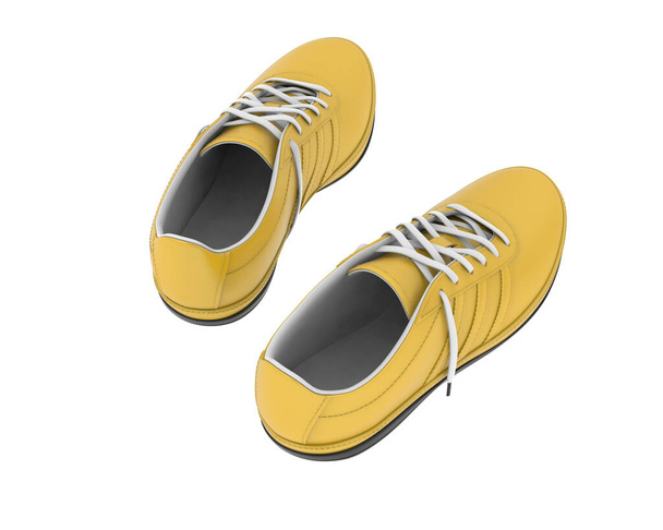 Sapatos masculinos isolados sobre fundo branco. renderização 3d - ilustração - Foto, Imagem