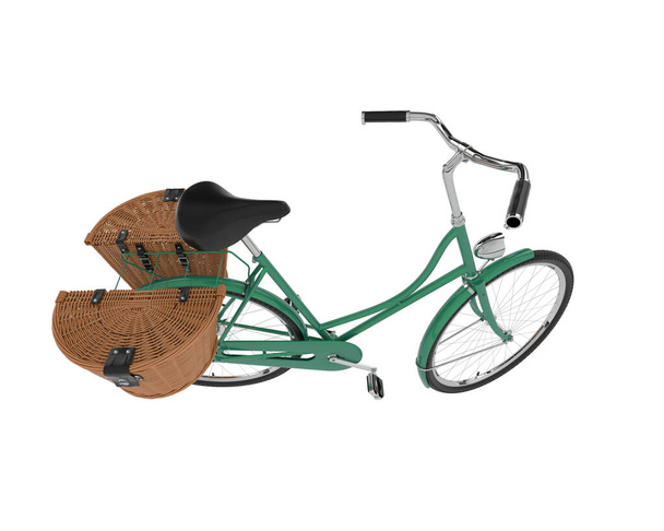 Clássico bicicleta senhora com cestas - Foto, Imagem