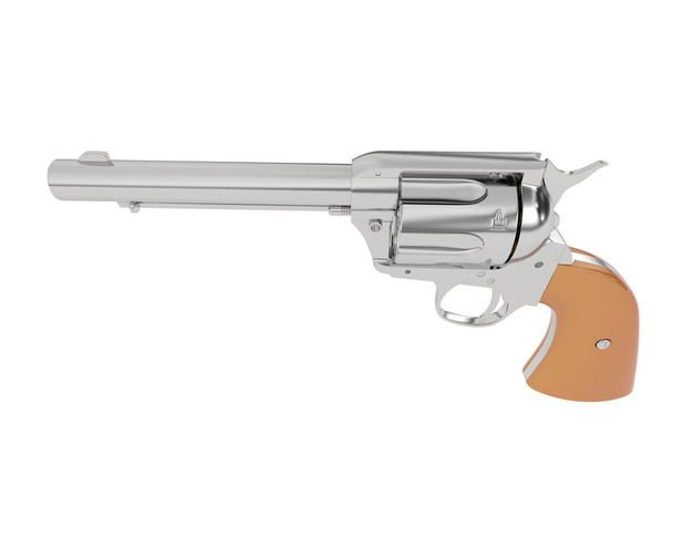 Pistola velha isolada no fundo branco. renderização 3d - ilustração - Foto, Imagem