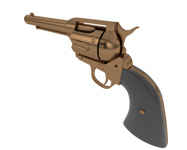 Pistola velha isolada no fundo branco. renderização 3d - ilustração - Foto, Imagem