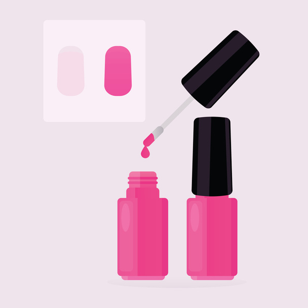 Esmalte de uñas con una vista previa de color
 - Vector, Imagen