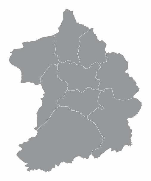 Essen közigazgatási térkép elszigetelt fehér háttér, Németország - Vektor, kép