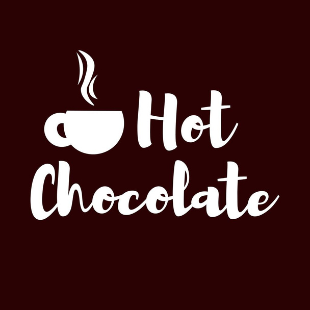 Cioccolato caldo di testo su sfondo scuro - Vettoriali, immagini
