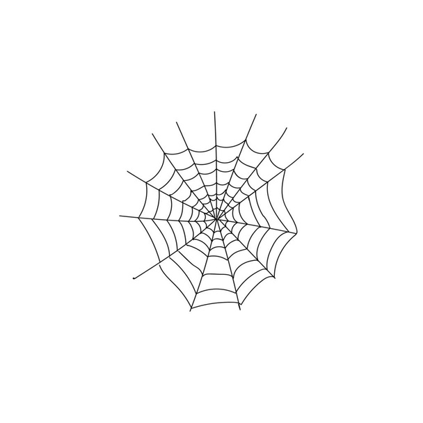 白い背景のクモの巣 - ベクター画像