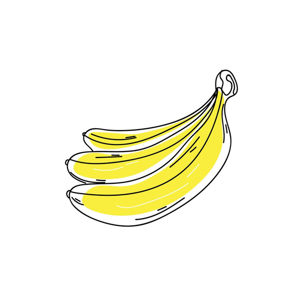 Plátanos maduros sobre fondo blanco
 - Vector, imagen