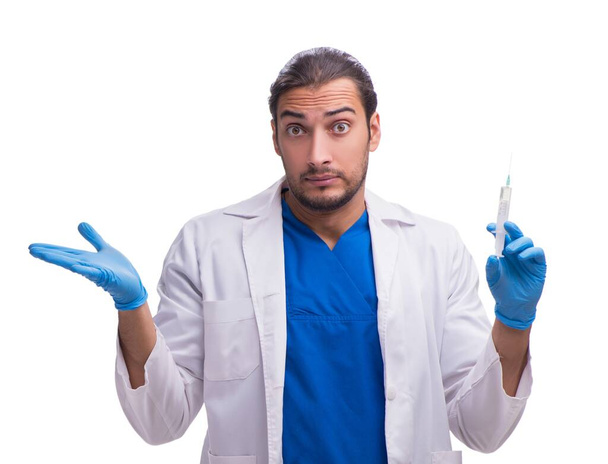 Junger Arzt isoliert auf weißem Hintergrund - Foto, Bild