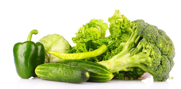 Very Green vegetables isolated on white - Foto, Bild