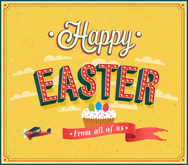 Happy Easter typographic design. - Vector, Imagen